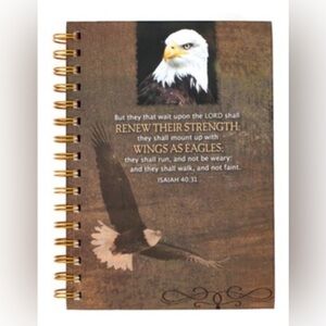 Isaiah 40:31 Eagle Strength Spiral Journal- Brown